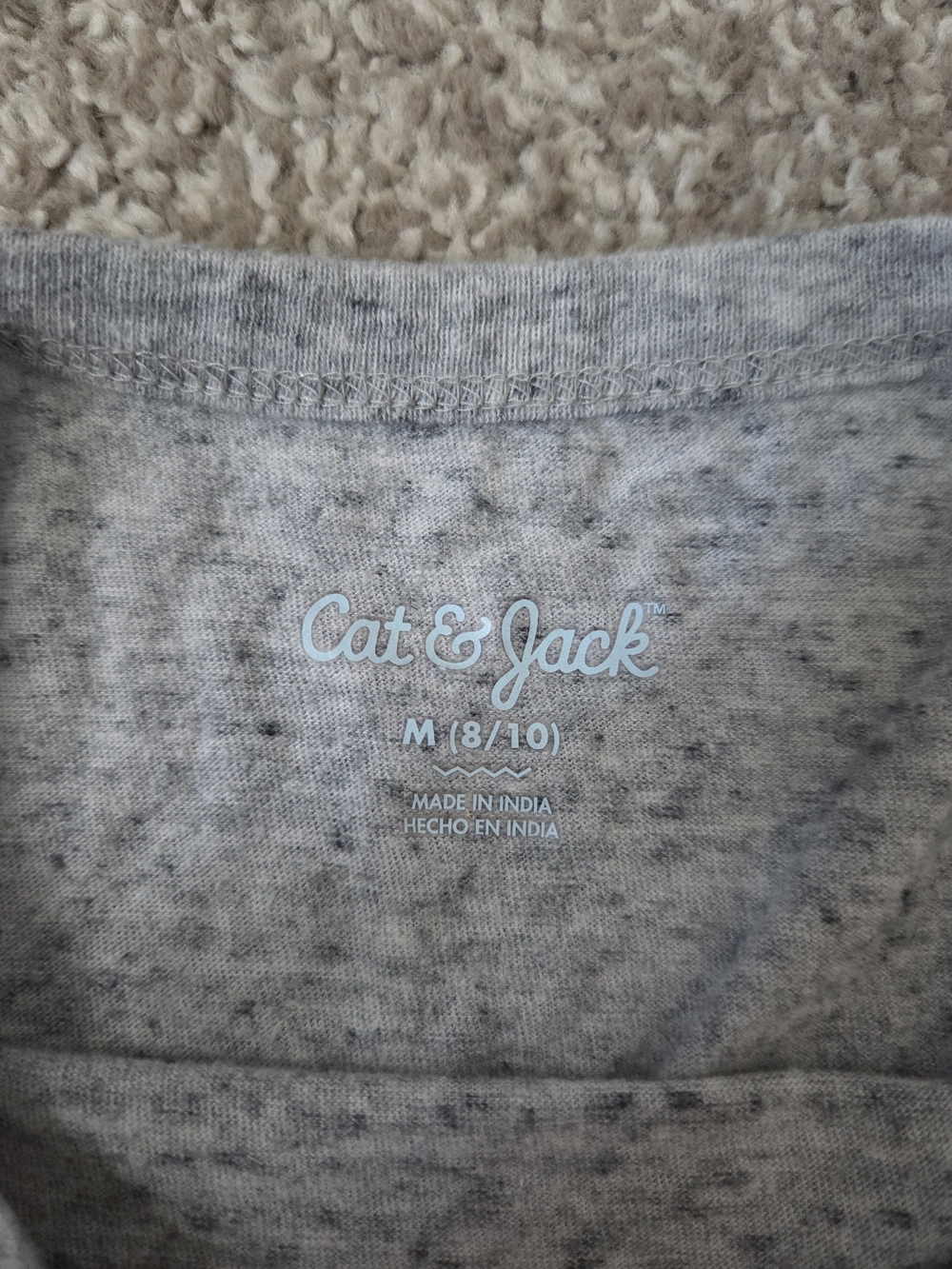 Cat & Jack Light Heather Gray Long Sleeve Tee with Yellow Mountain Patch - Picture 3 of 4